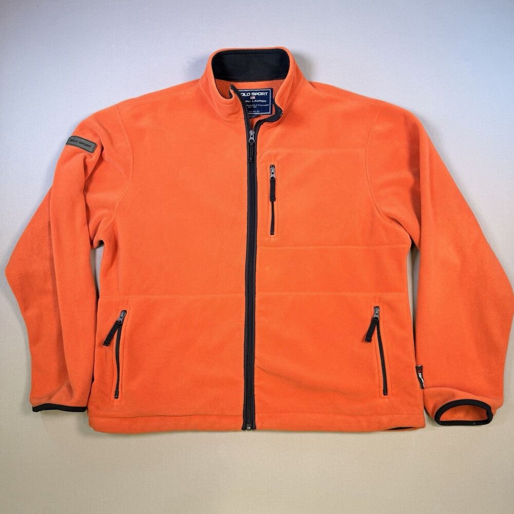 Vintage 90s Ralph Lauren Polo Sport Men’s XL Polartec Full Zip Fleece Orange